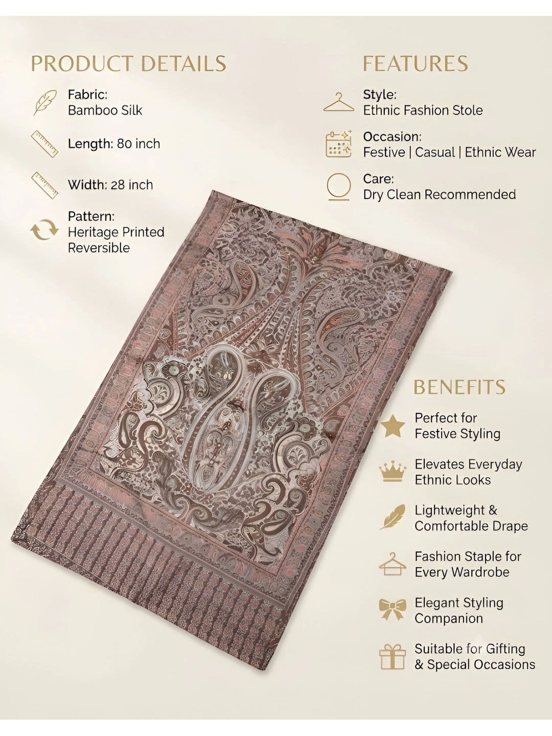 MUFFLY Men Printed Stole thumbnail 4