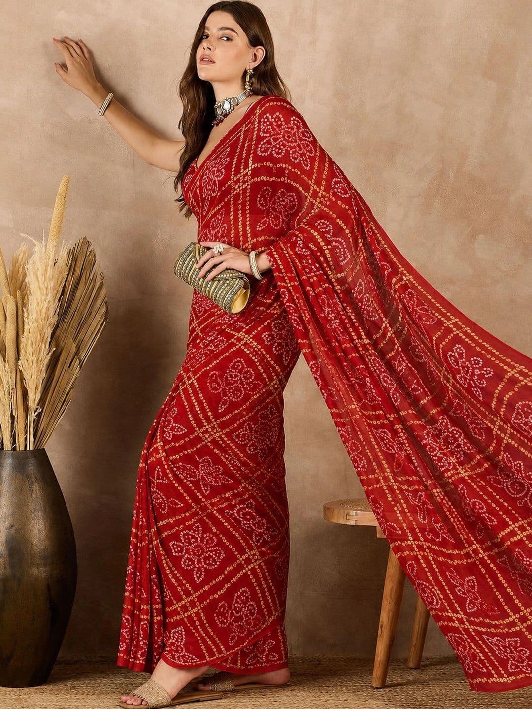 Sanwariya Silk Bandhani Pure Georgette Saree thumbnail 2