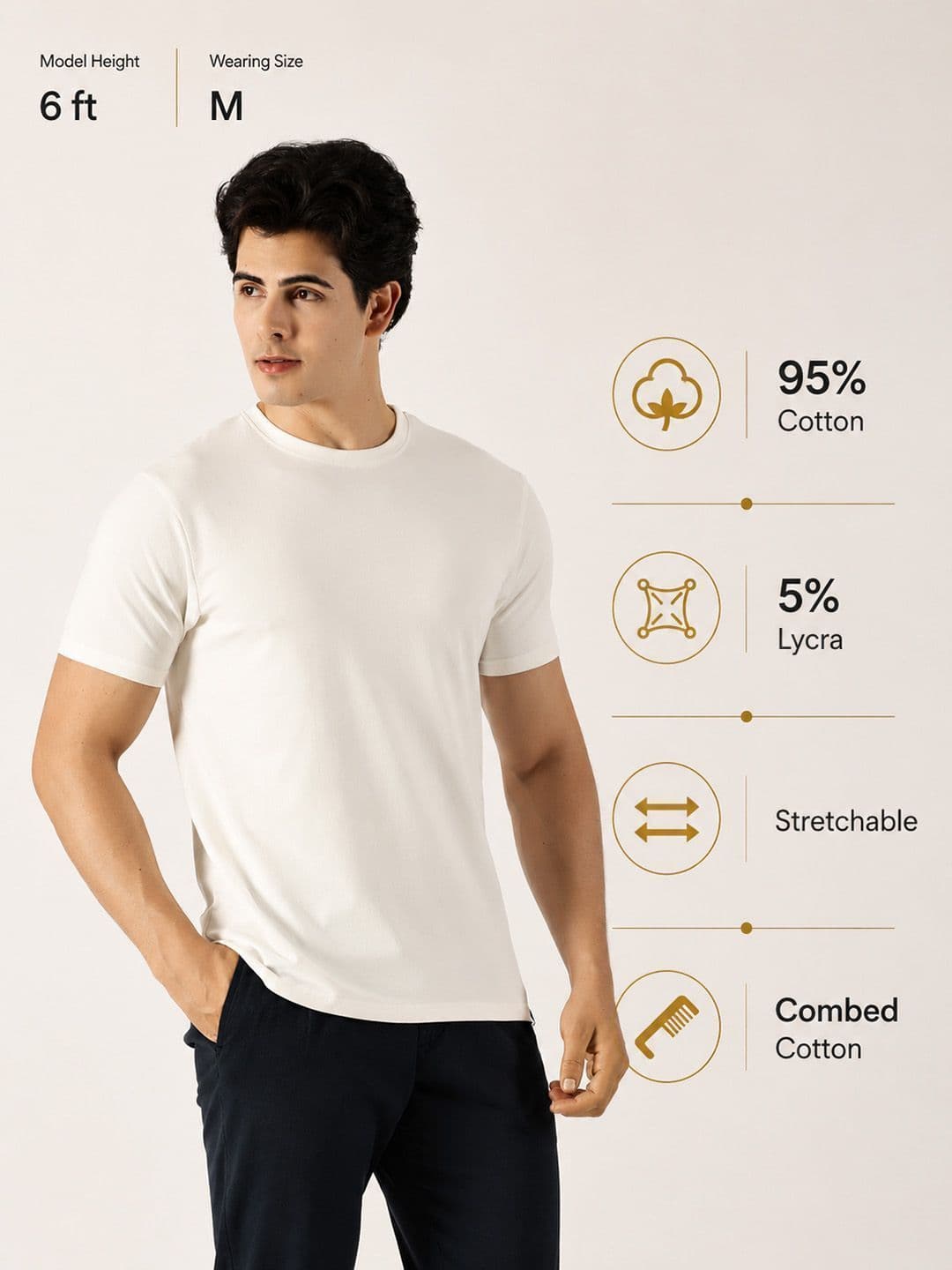 SOULIVELY Men Cotton Stretch T-shirt thumbnail 5