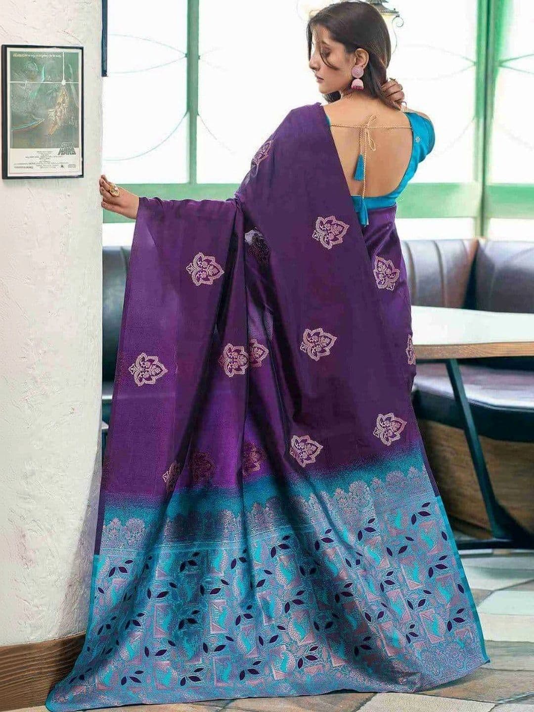 AJ FASHION PLUS Woven Design Zari Art Silk Banarasi Saree thumbnail 5