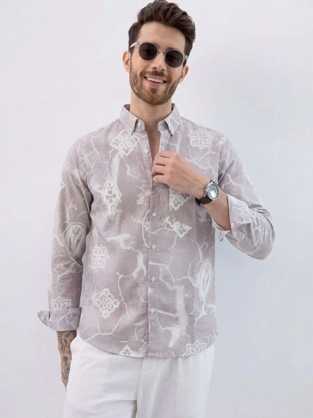 Pjyot by surhi Men Relaxed Semi Sheer Printed Casual Shirt thumbnail 3