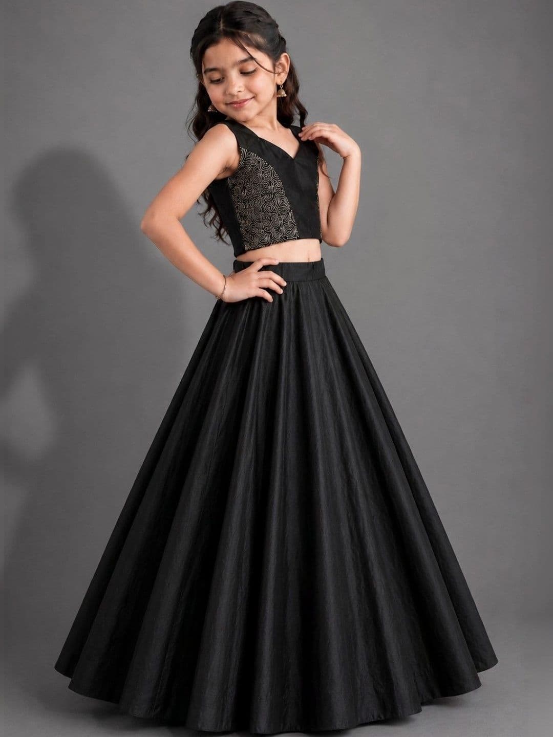 Anneca Girls sleeveless V-neck crop top and maxi skirt thumbnail 3