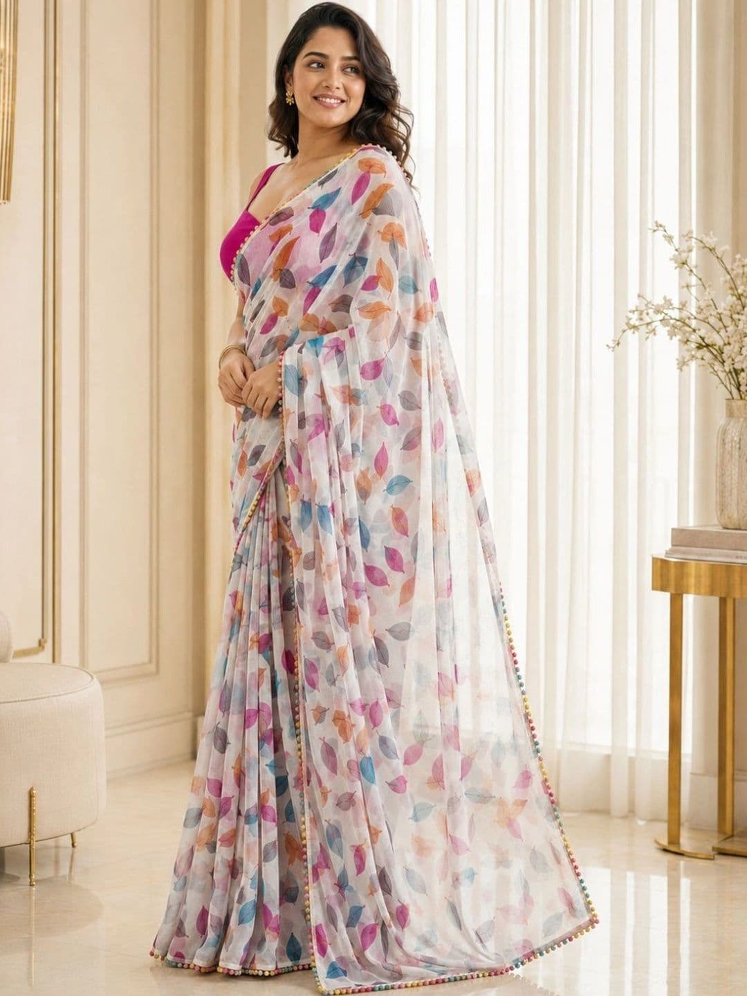 IKSHARA Pure Chiffon Saree thumbnail 4