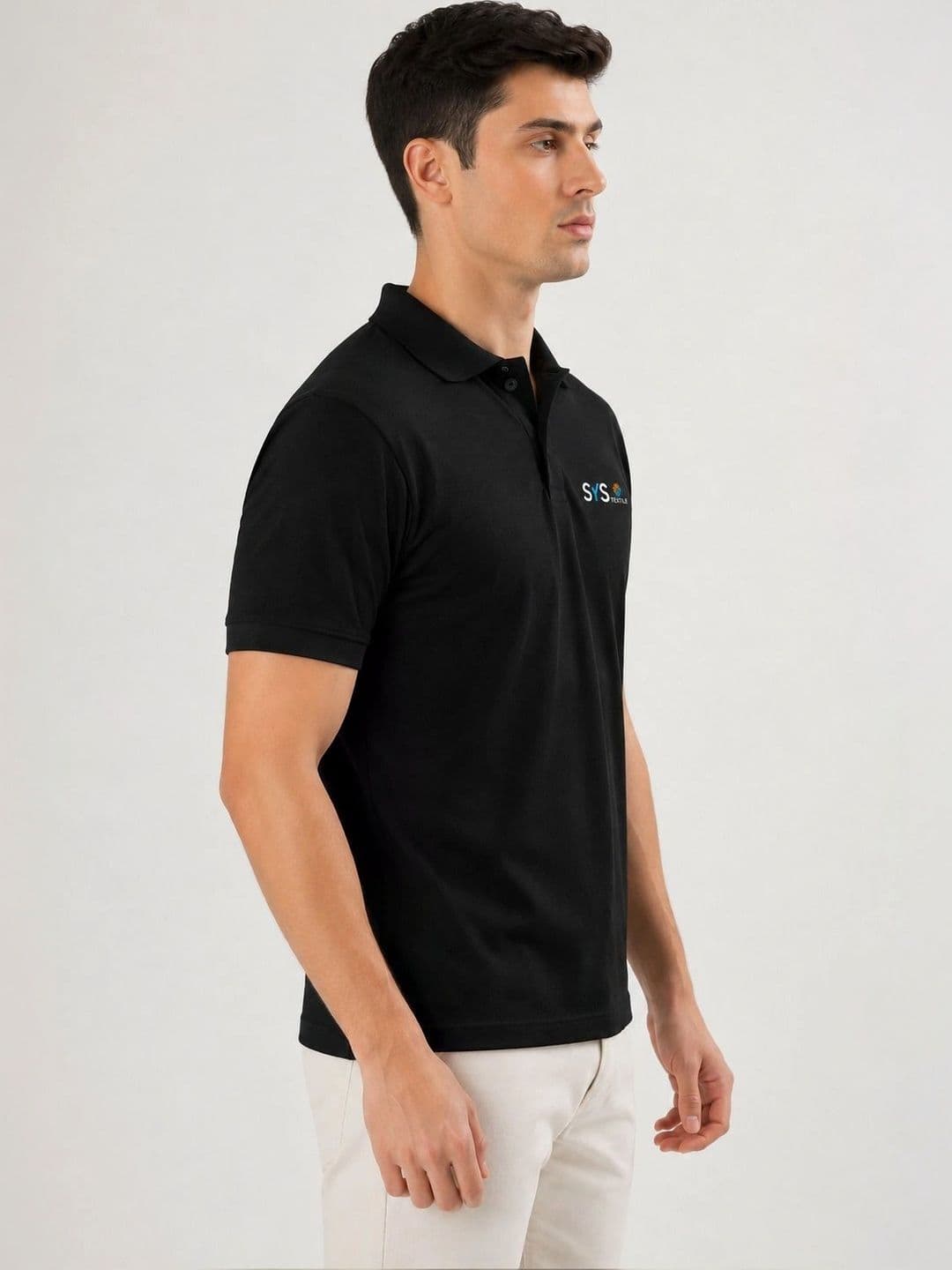 Sys Textile Men Cotton Polo Collar Short Sleeves T-shirt thumbnail 2