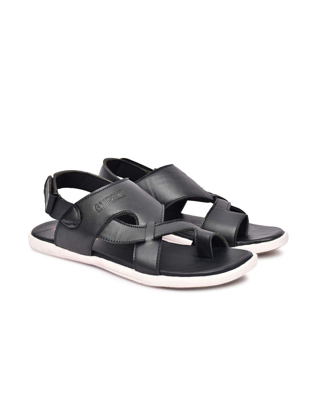 G L Trend Men Blue Solid Casual Comfort Sandals with Cross-Strap Design thumbnail 4