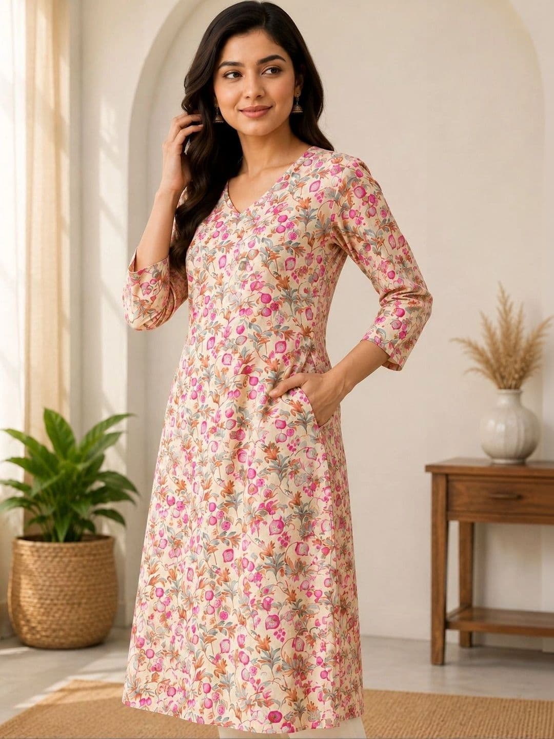 Anouk Women Floral Printed Floral Kurta - view 1