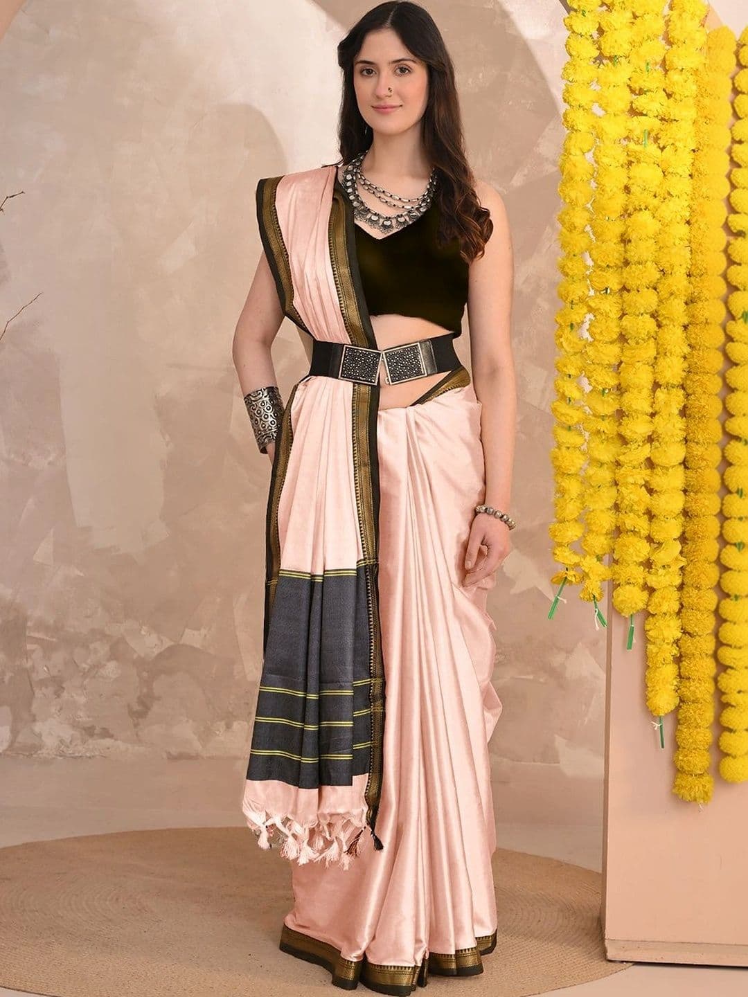 KALINI KALIN WomenI Striped Zari Designer Gadwal Saree thumbnail 5