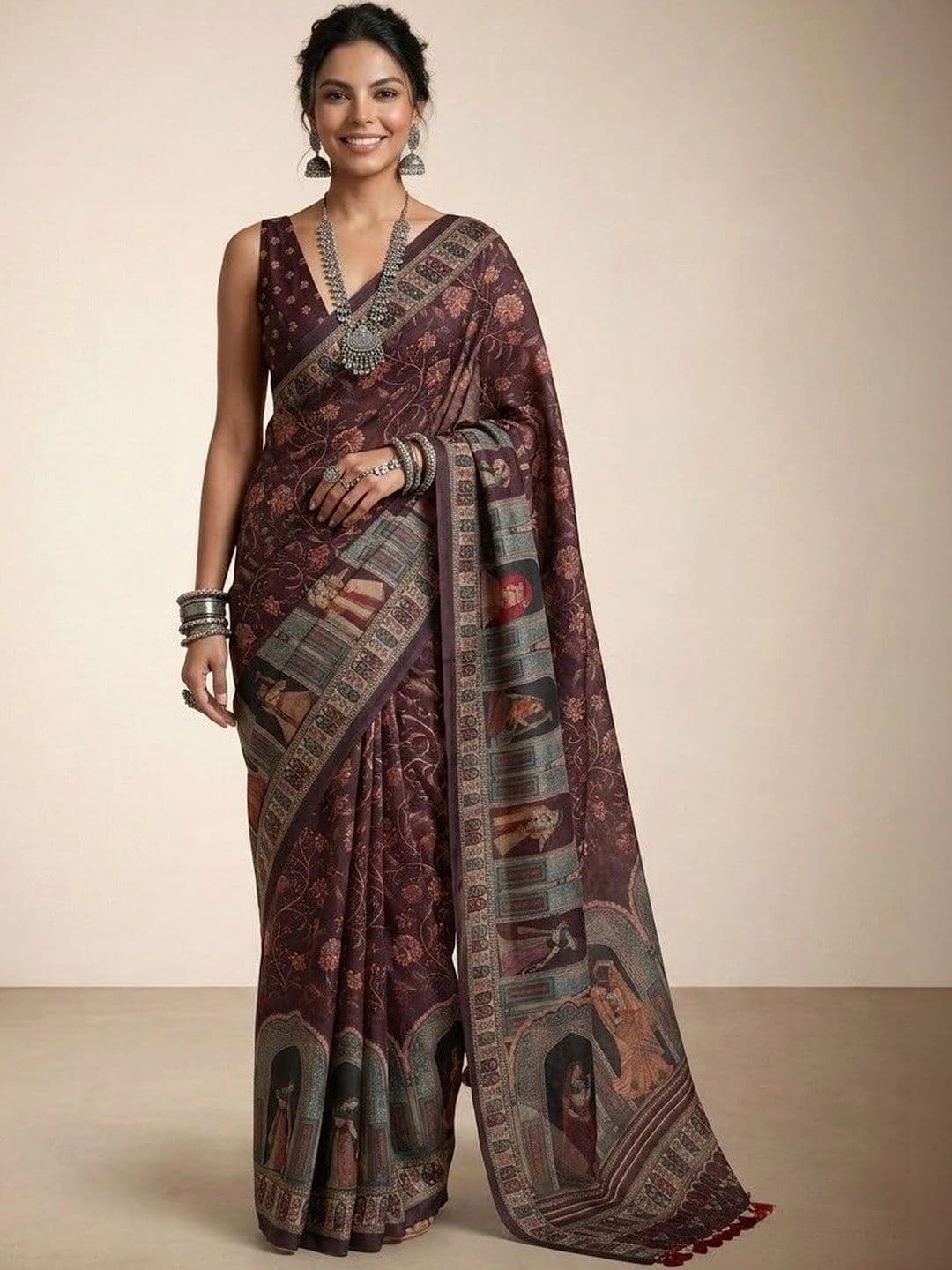Anouk Warli Silk Blend Saree - view 1