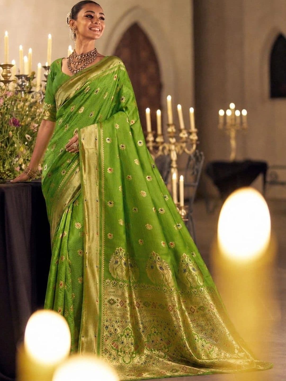 Veera Collection Woven Design Zari Art Silk Designer Banarasi Saree - view 1