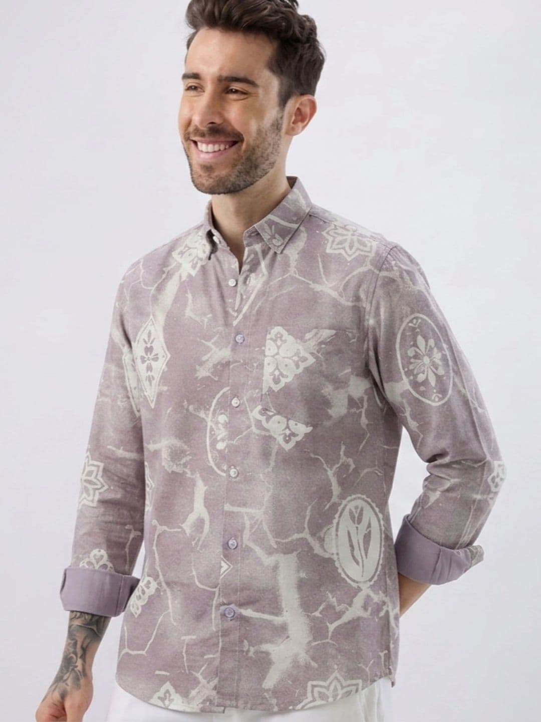Pjyot by surhi Men Relaxed Semi Sheer Printed Casual Shirt thumbnail 4