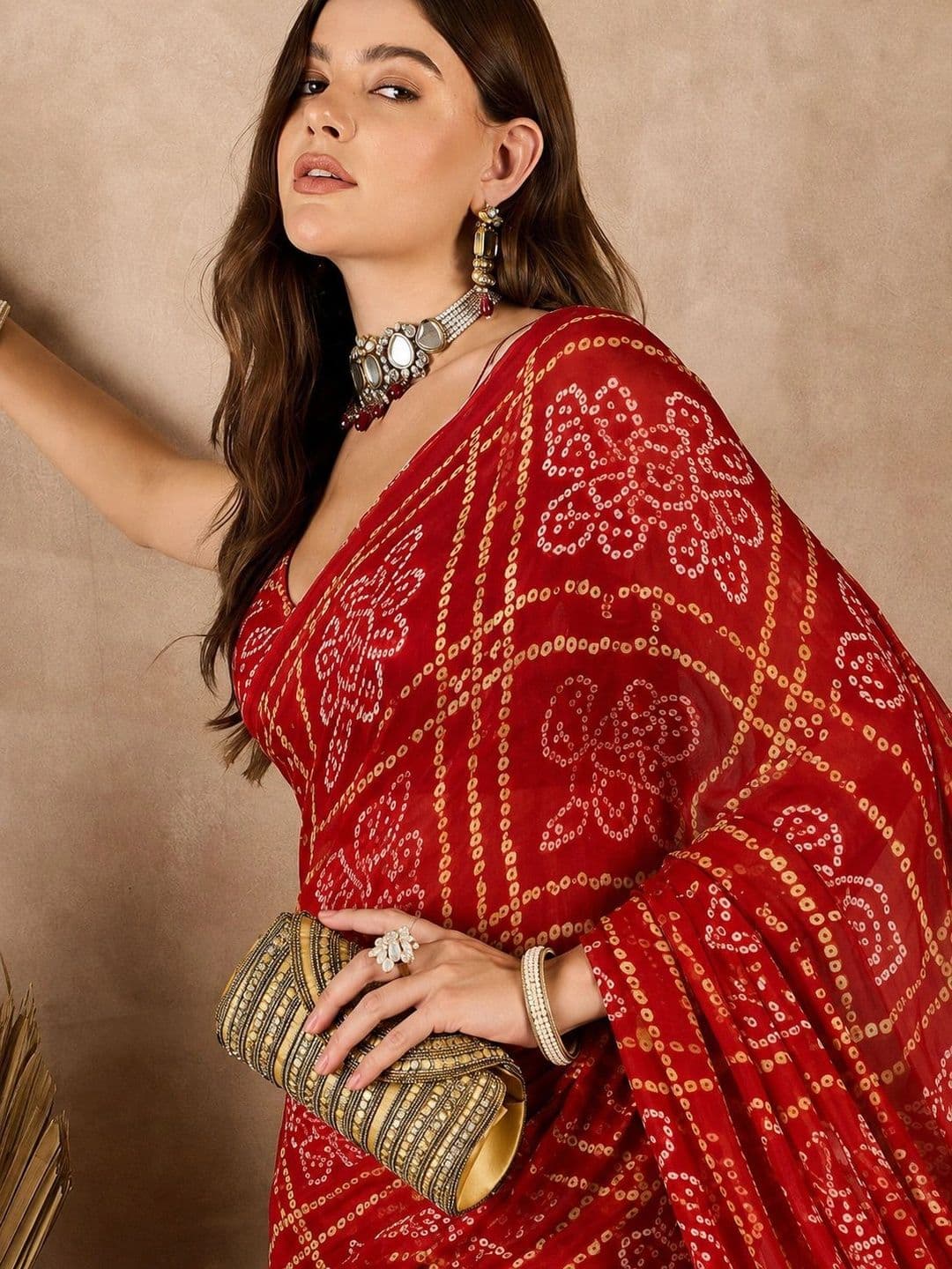 Sanwariya Silk Bandhani Pure Georgette Saree thumbnail 3