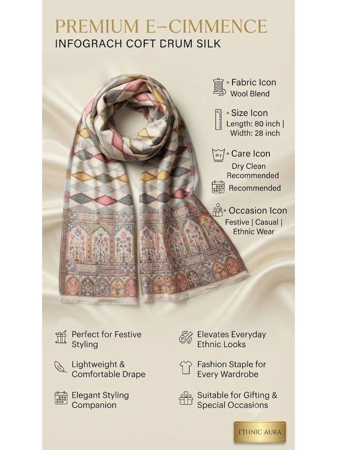 MUFFLY Men Woven Design Stole thumbnail 5
