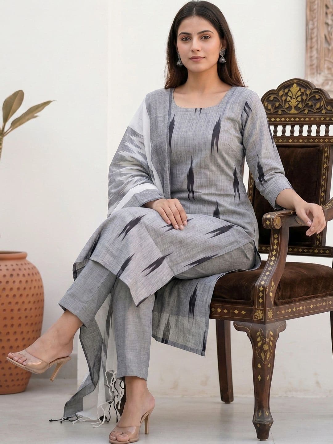 Mollika Printed Pure Cotton Unstitched Dress Material thumbnail 4