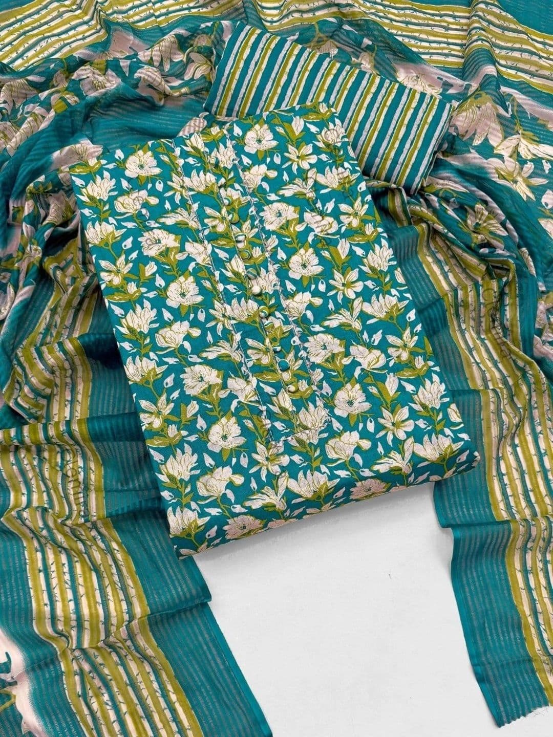 CLEMIRA Printed Pure Cotton Unstitched Dress Material - view 1
