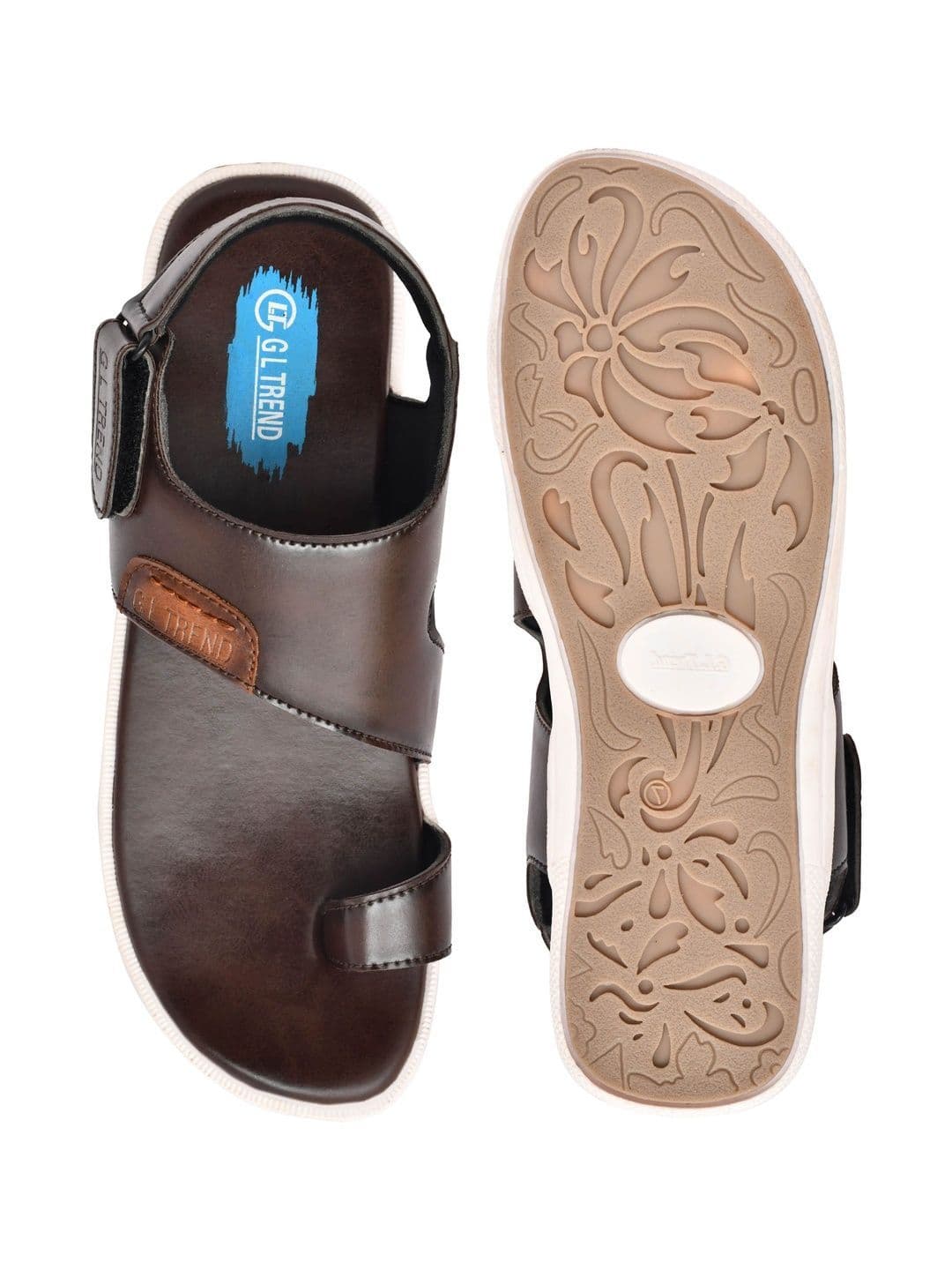 G L Trend Men's Brown Casual Comfort Open Toe Slip-On Sandals thumbnail 7