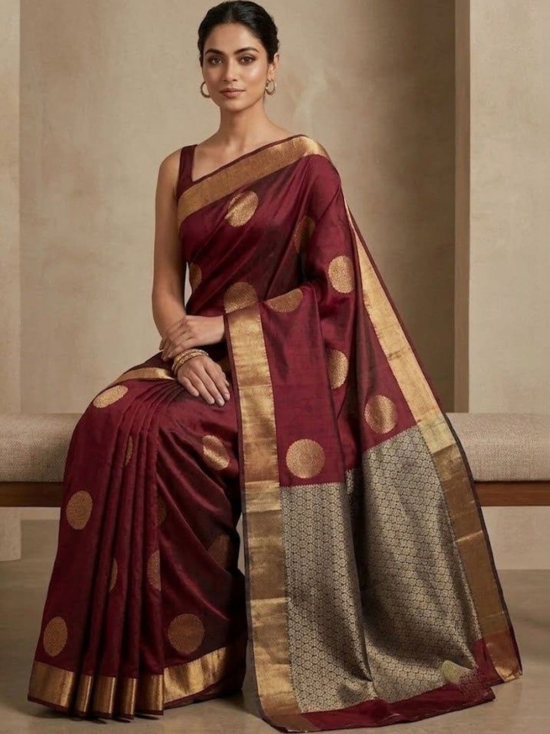 AJ FASHION PLUS Woven Design Zari Art Silk Banarasi Saree thumbnail 2