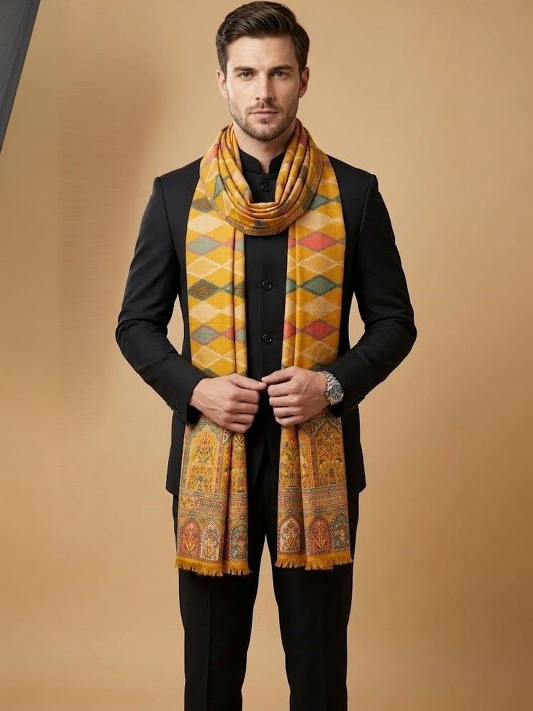 MUFFLY Men Woven Design Stole thumbnail 5