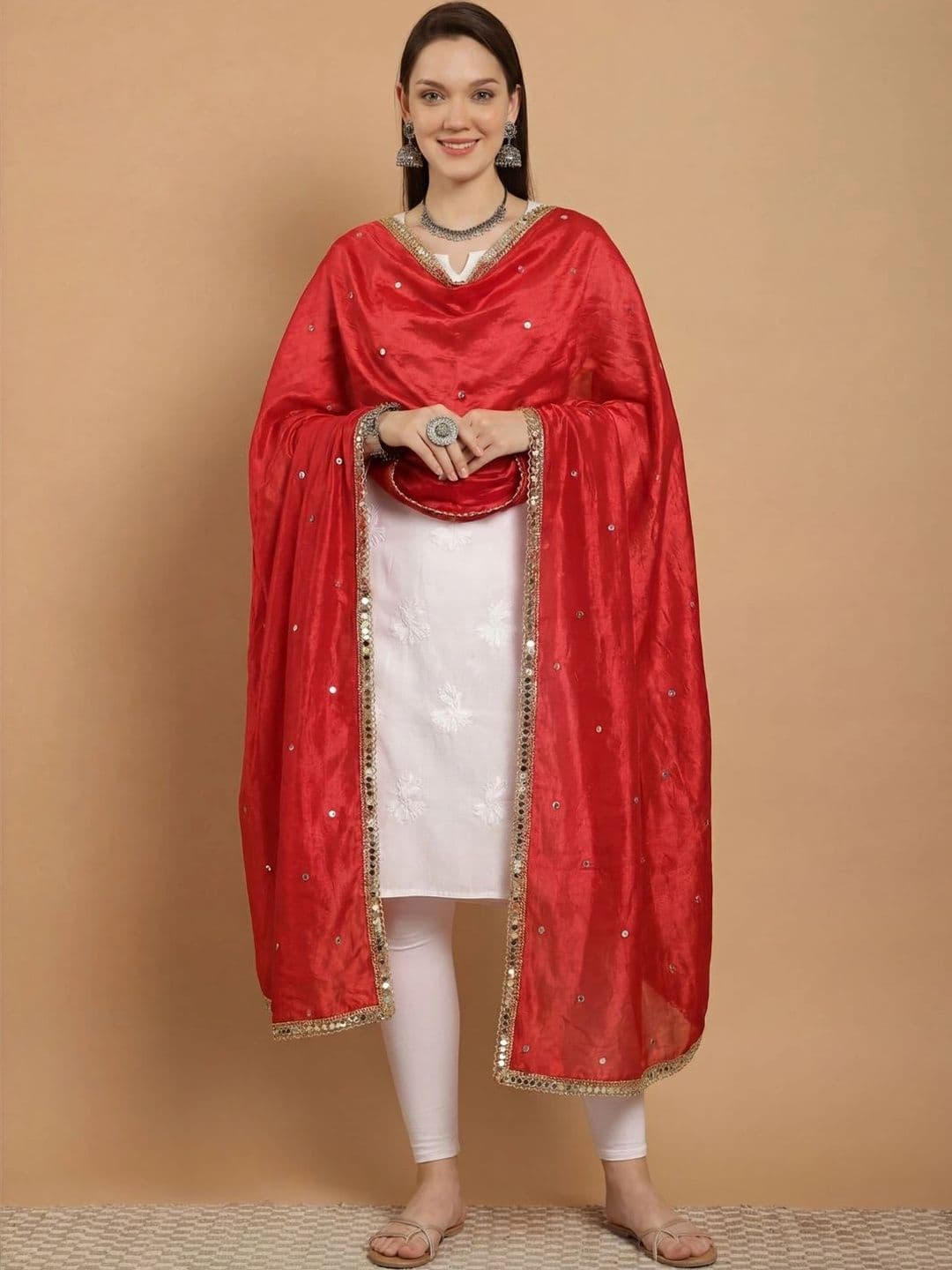 KALINI Dupatta with Mirror Work - view 1