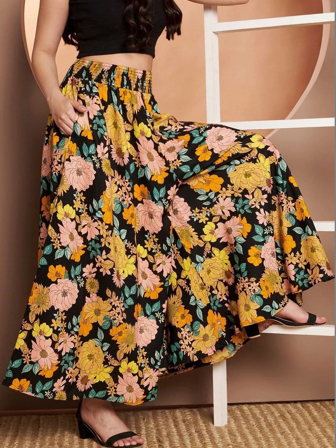 CORSICA Women Floral Printed Palazzos thumbnail 3