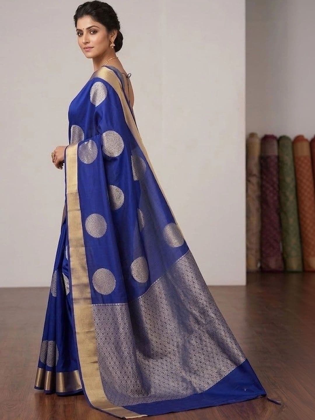 AAVEE Woven Design Zari Art Silk Banarasi Saree thumbnail 3