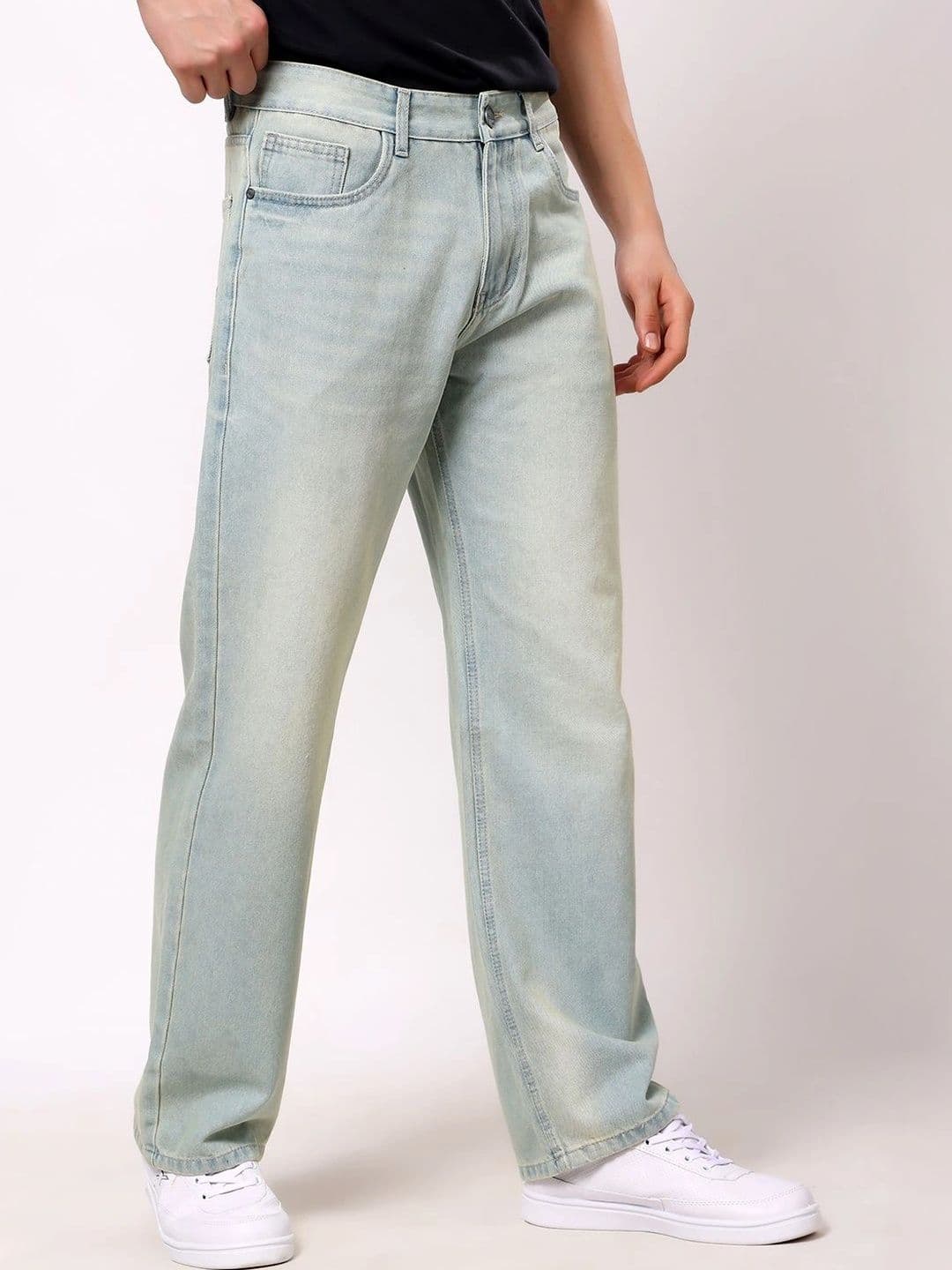 Stylox Baggy Fit Non-Stretchable Mid-Rise Denim Jeans For Men thumbnail 2