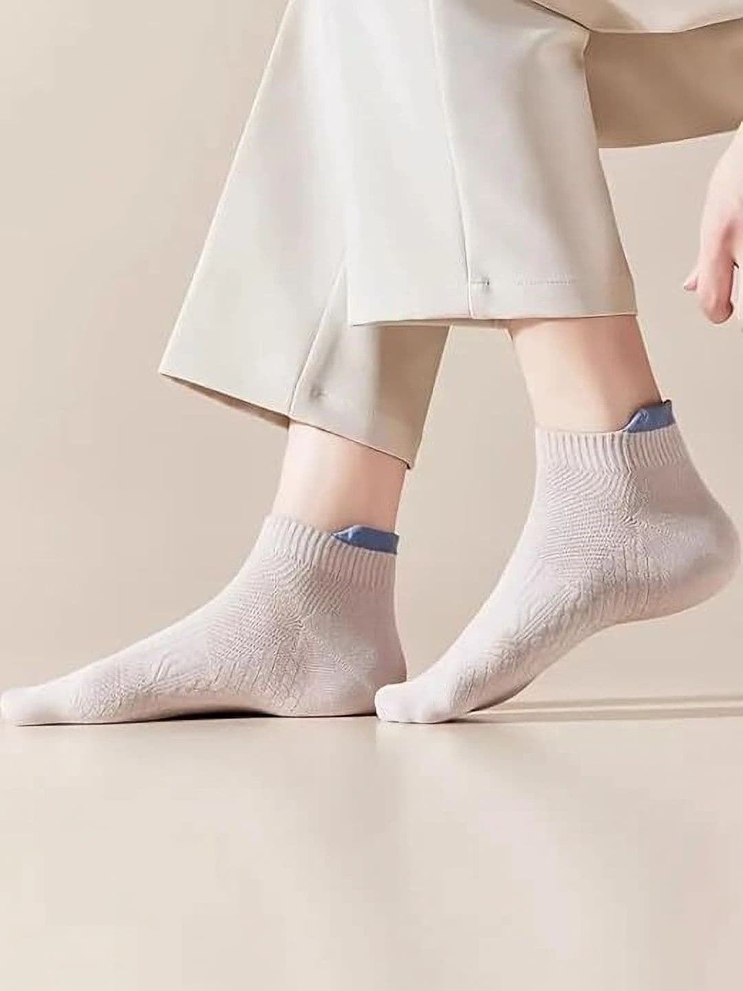MERCEHIVE Men Pack of 7 Cotton Patterned Ankle Length Socks thumbnail 5