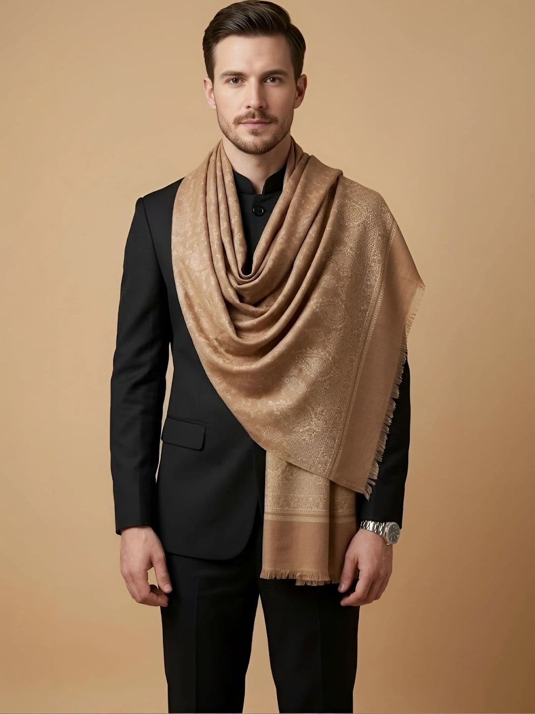 MUFFLY Men Woven Design Stole thumbnail 4