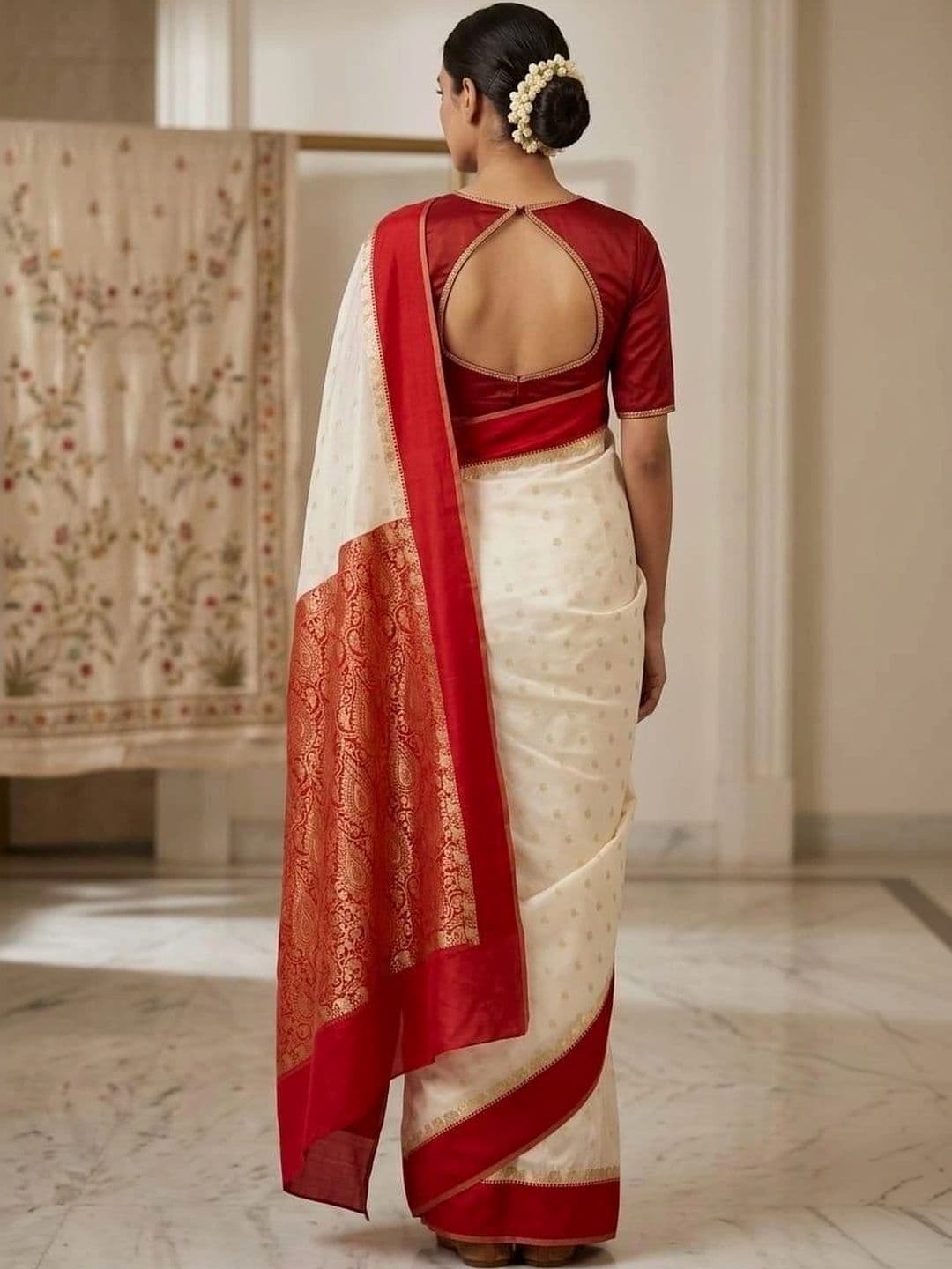 SILK HERITAGE Woven Design Zari Art Silk Saree thumbnail 3