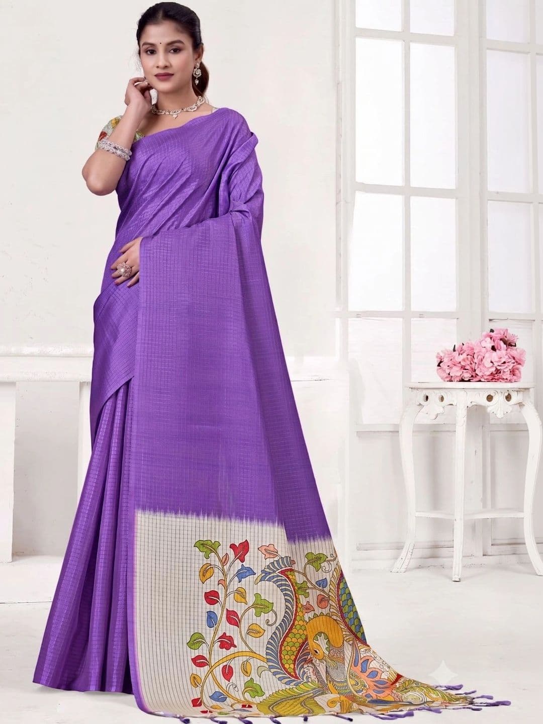 RASI FASHION Kalamkari Sungudi Saree - view 1