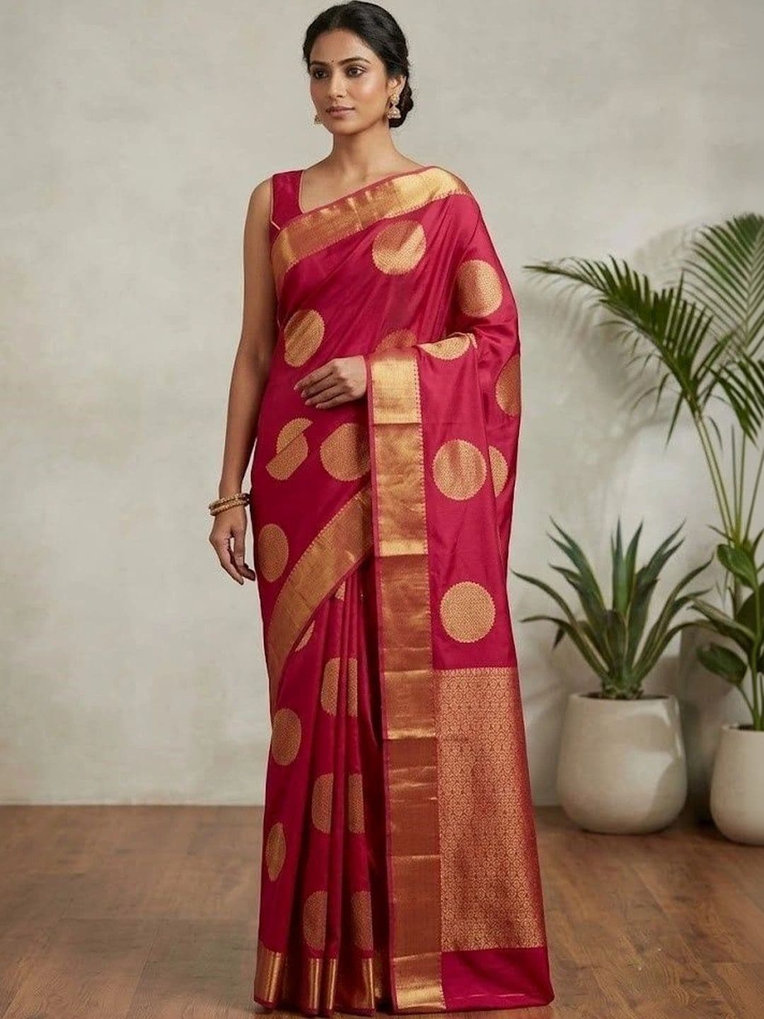 ADR CHIKANKARI Woven Design Zari Art Silk Banarasi Saree - view 1