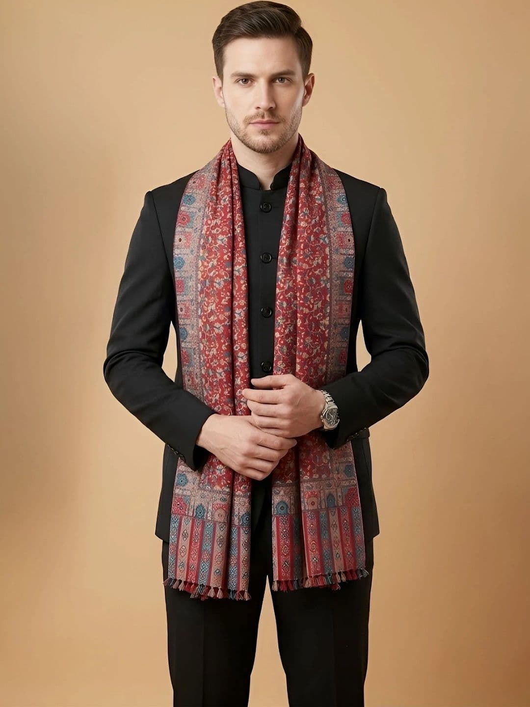MUFFLY Men Woven Design Stole - view 1
