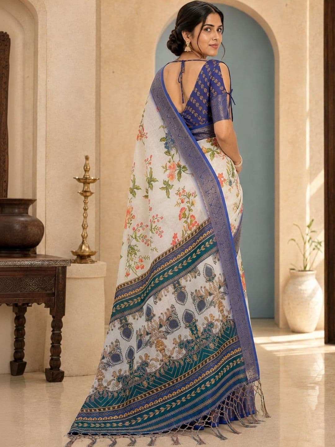IKSHARA Floral Saree thumbnail 3