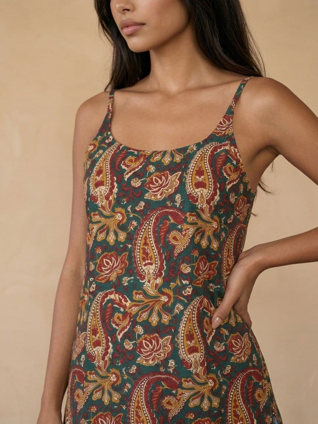 fusion by glitchez Paisley Printed Pure Cotton Kurti thumbnail 4