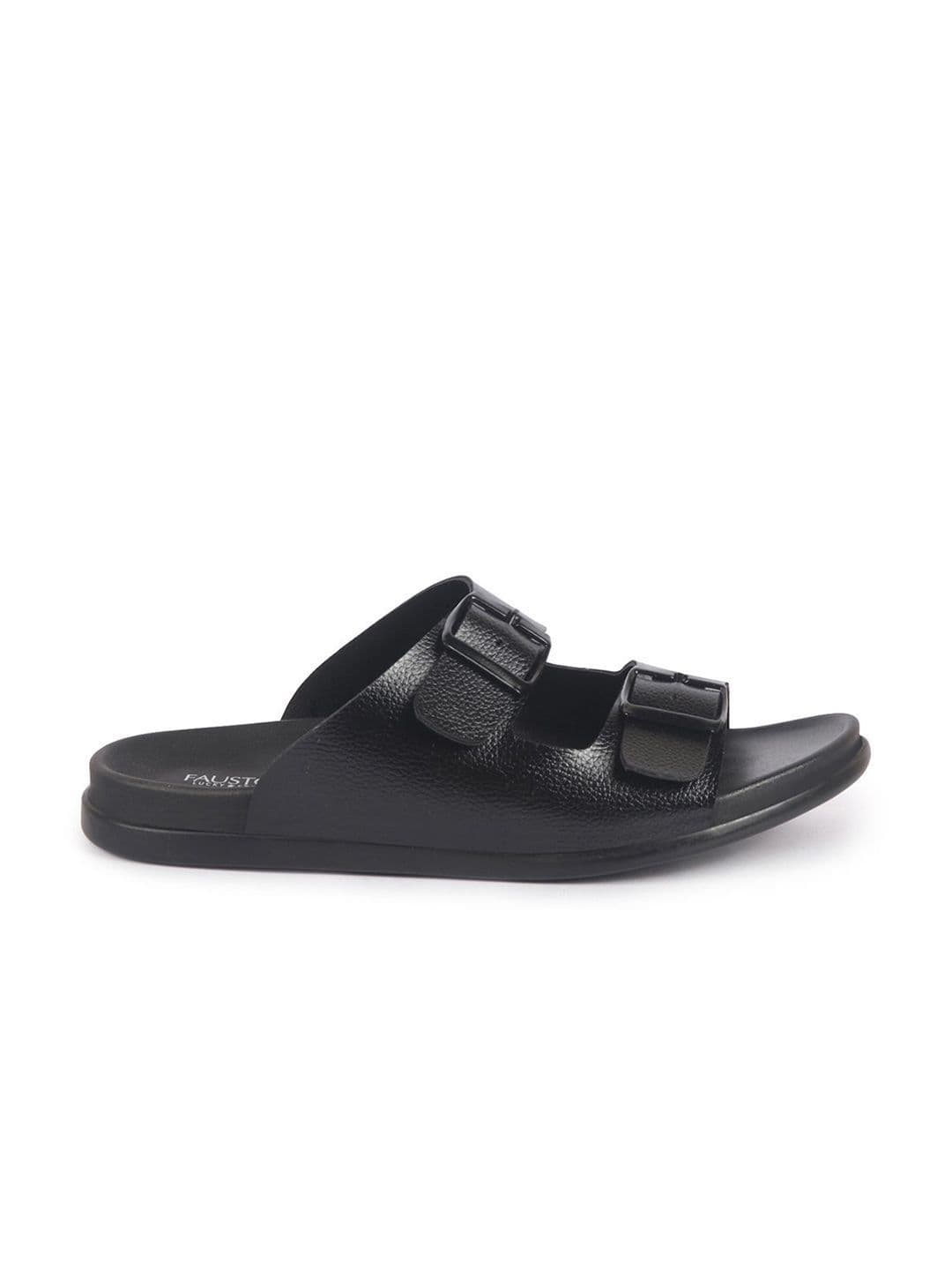 FAUSTO Men Comfort Open Toe Multi Adjustable Strap Slip On Sandals thumbnail 6