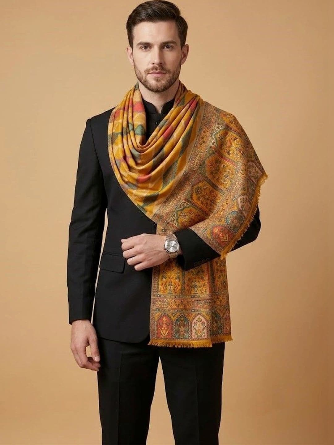 MUFFLY Men Woven Design Stole - view 1