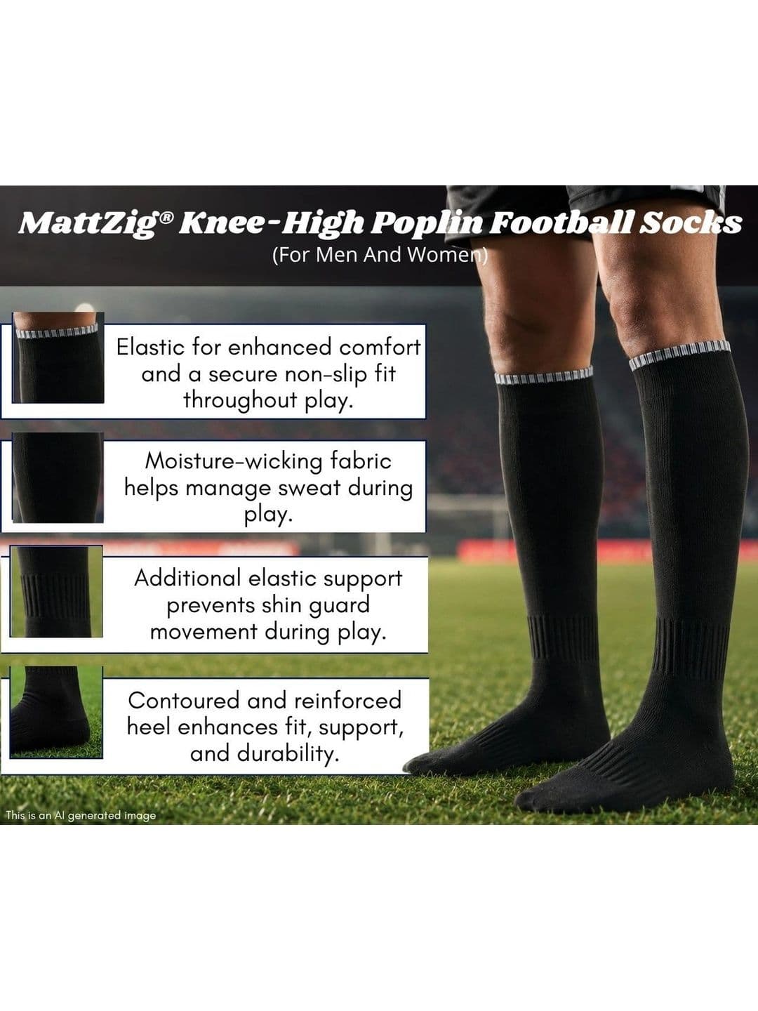 MattZig Men Cotton Blend Knee Length Socks thumbnail 2