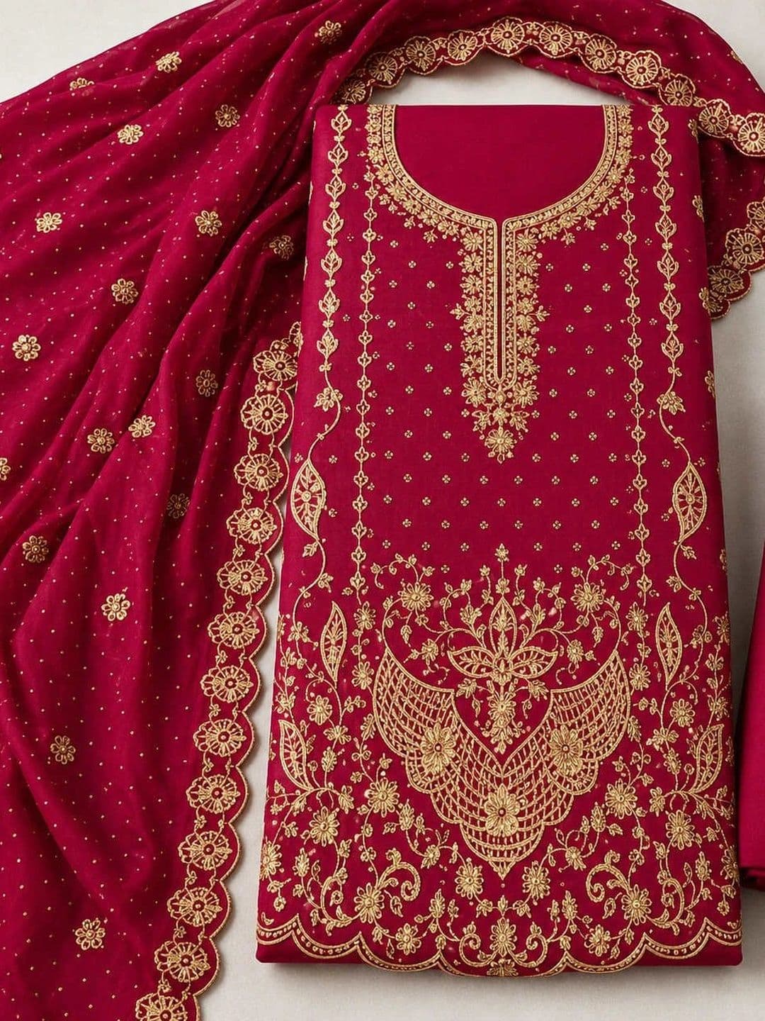 BHAIRAV TEX Embroidered Unstitched Dress Material thumbnail 5