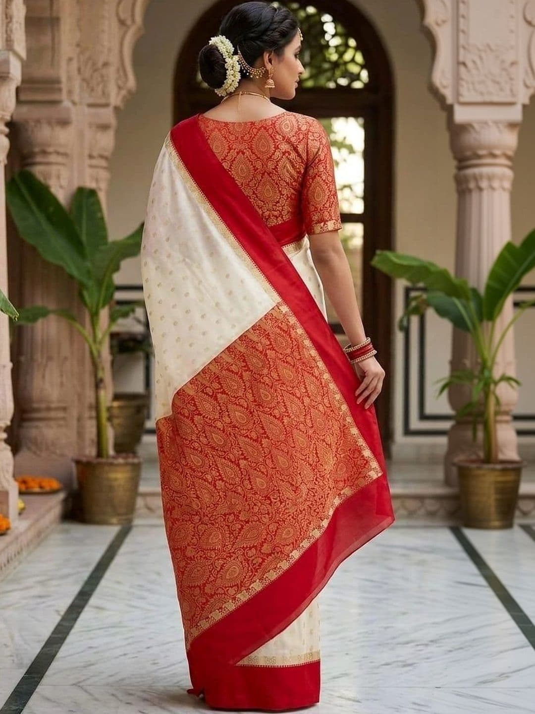 SILK HERITAGE Woven Design Zari Art Silk Saree thumbnail 3