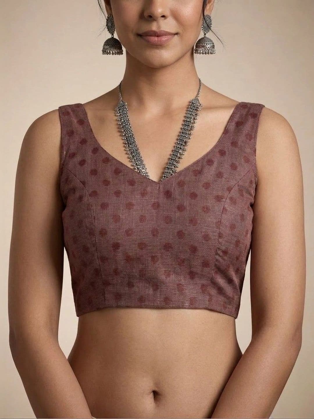 Anouk Floral Linen Blend Jamdani Saree thumbnail 5