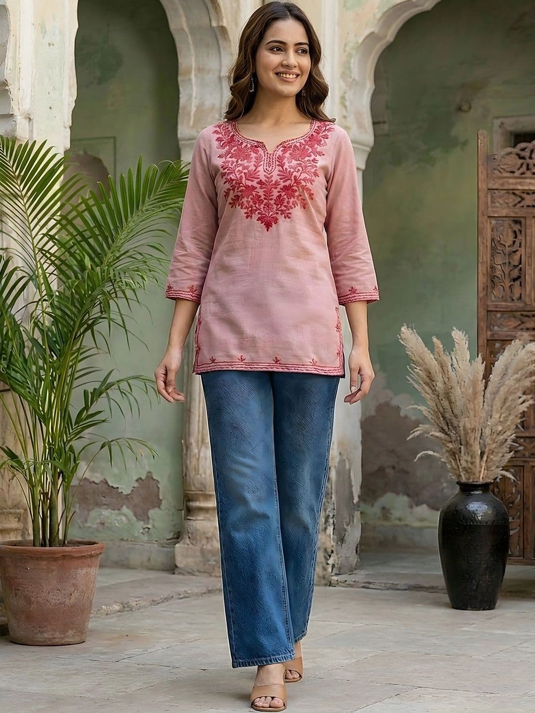 all about you Women Ethnic Motifs Embroidered Thread Work Kurta - view 1