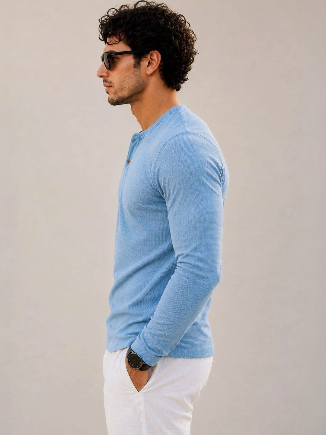 YUTA Men Henley Neck T-shirt thumbnail 4