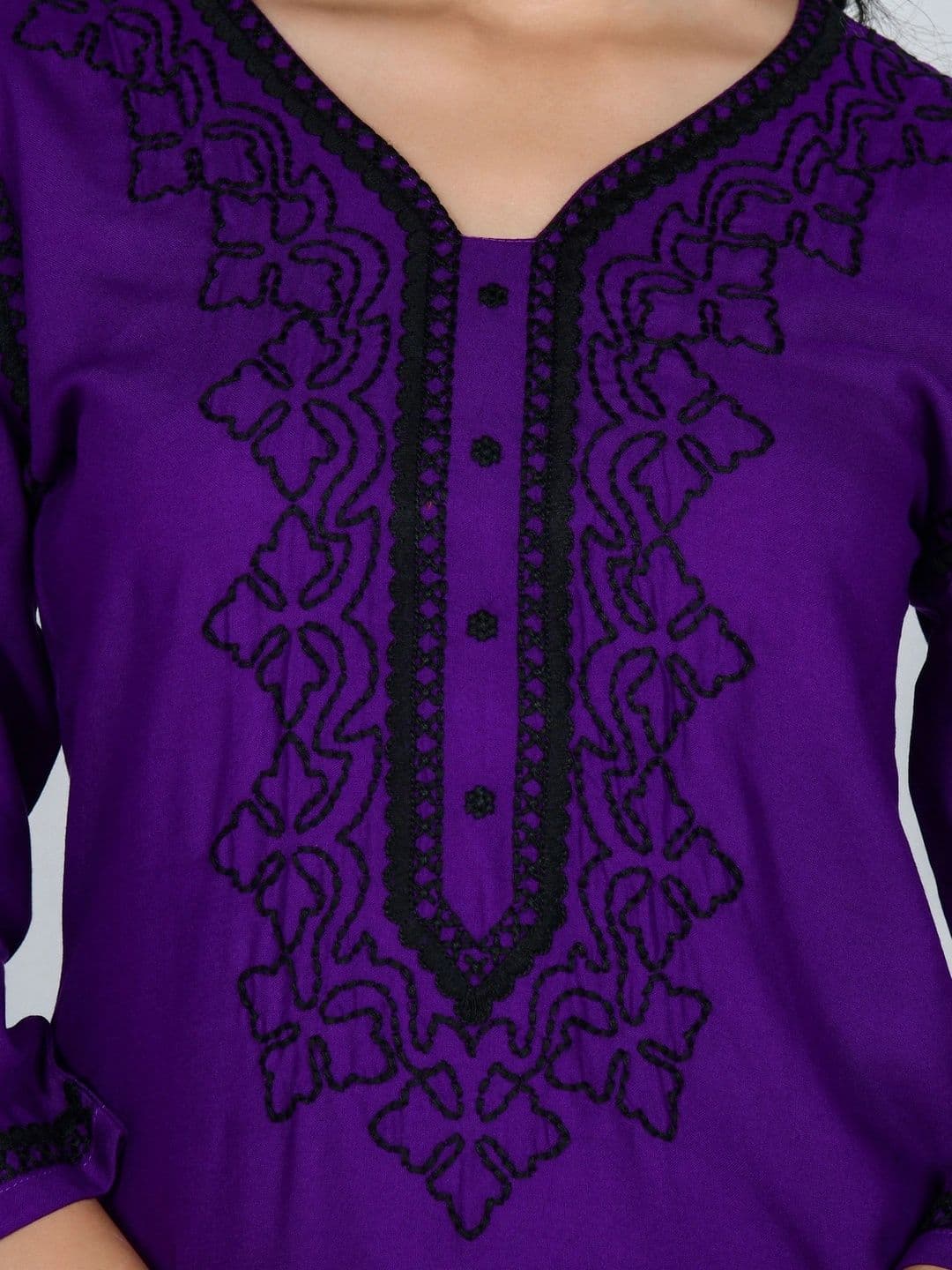 YOJINI Women Ethnic Motifs Embroidered Regular Thread Work Kurta with Palazzos thumbnail 7