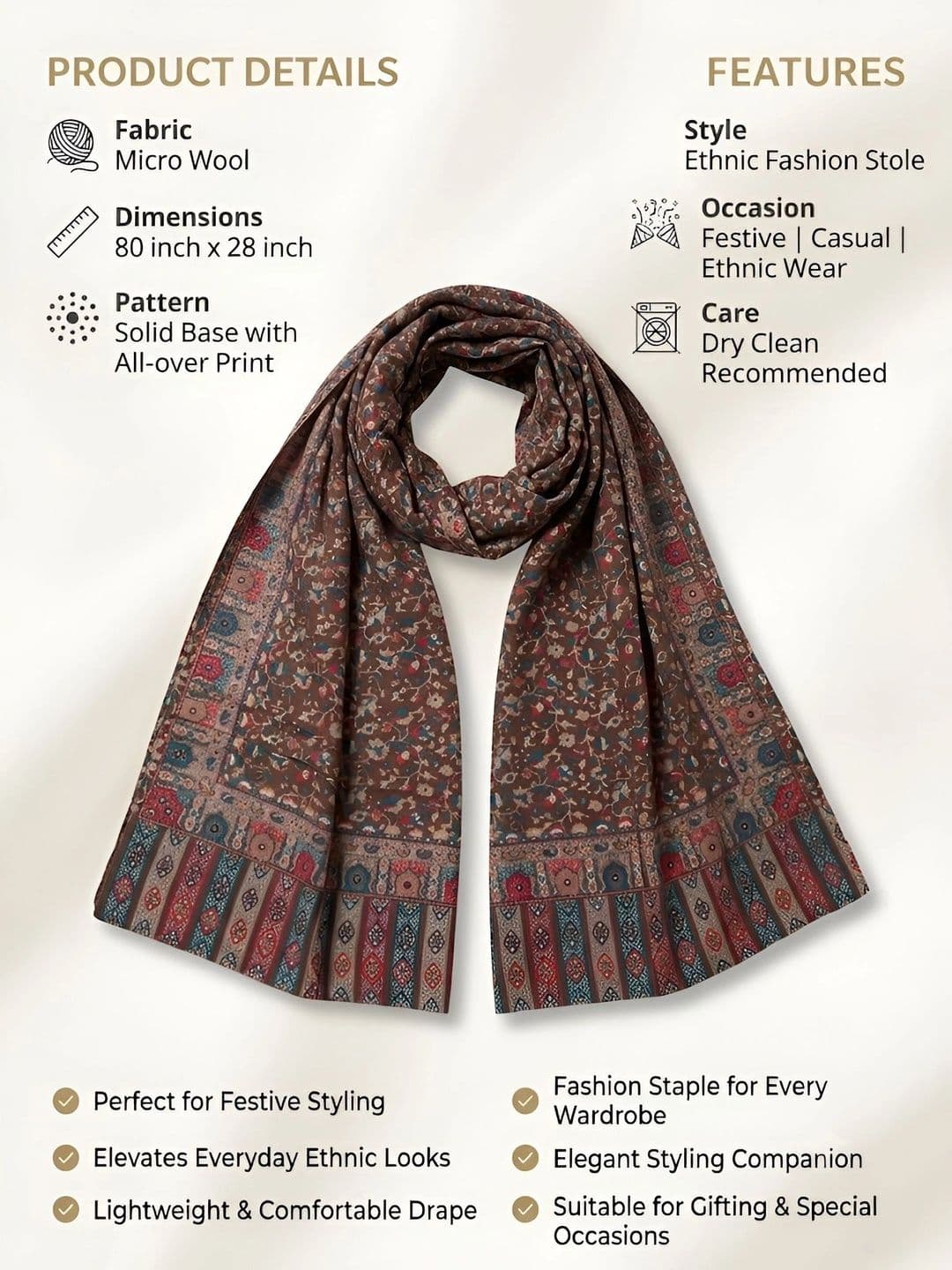 MUFFLY Men Printed Stole thumbnail 5