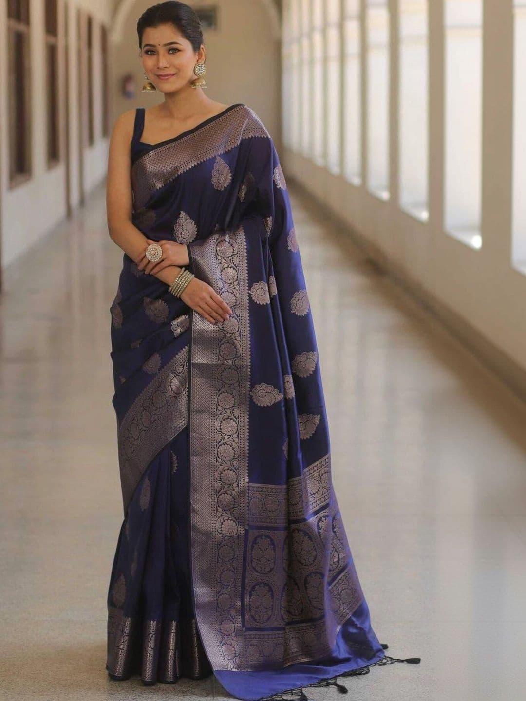 VS MALL Woven Design Zari Banarasi Saree - view 1
