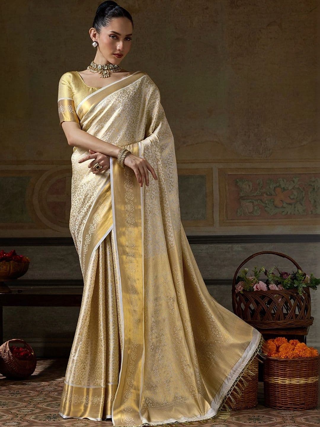 Sutriti Woven Design Zari Silk Blend Designer Banarasi Saree - view 1