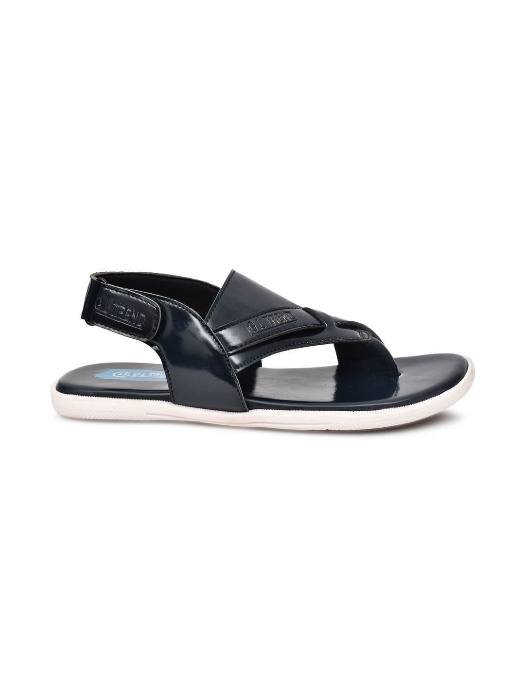 G L Trend Men Leather Comfort Casual Velcro Blue Sandals thumbnail 3
