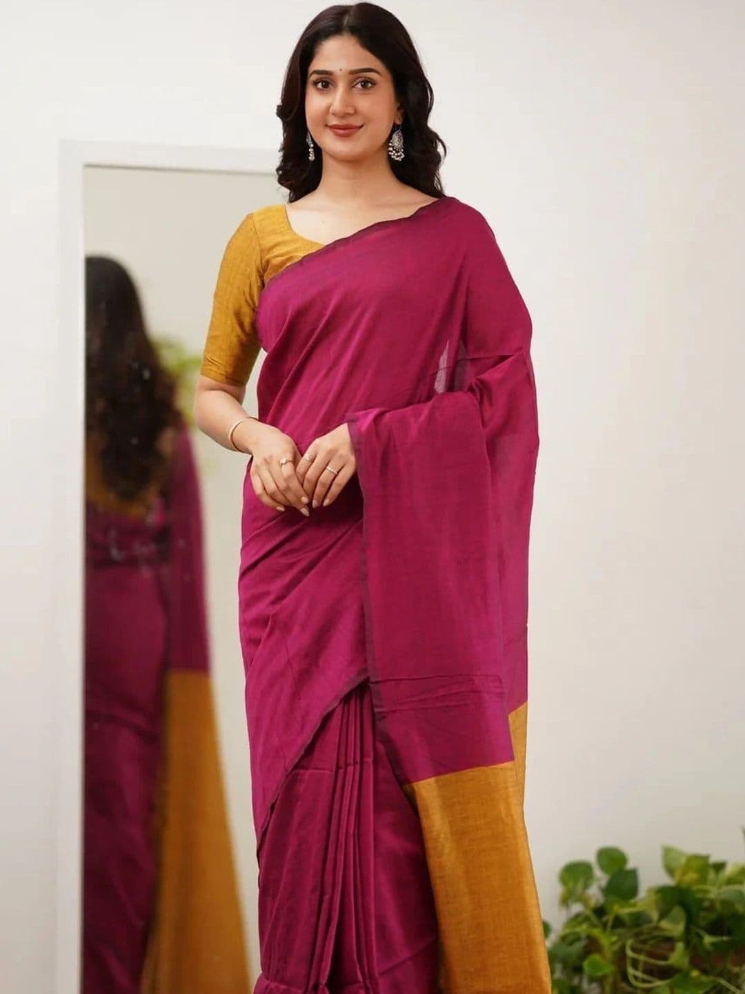 MRITTIKA LOOMS Women  Pure Cotton Saree - view 1