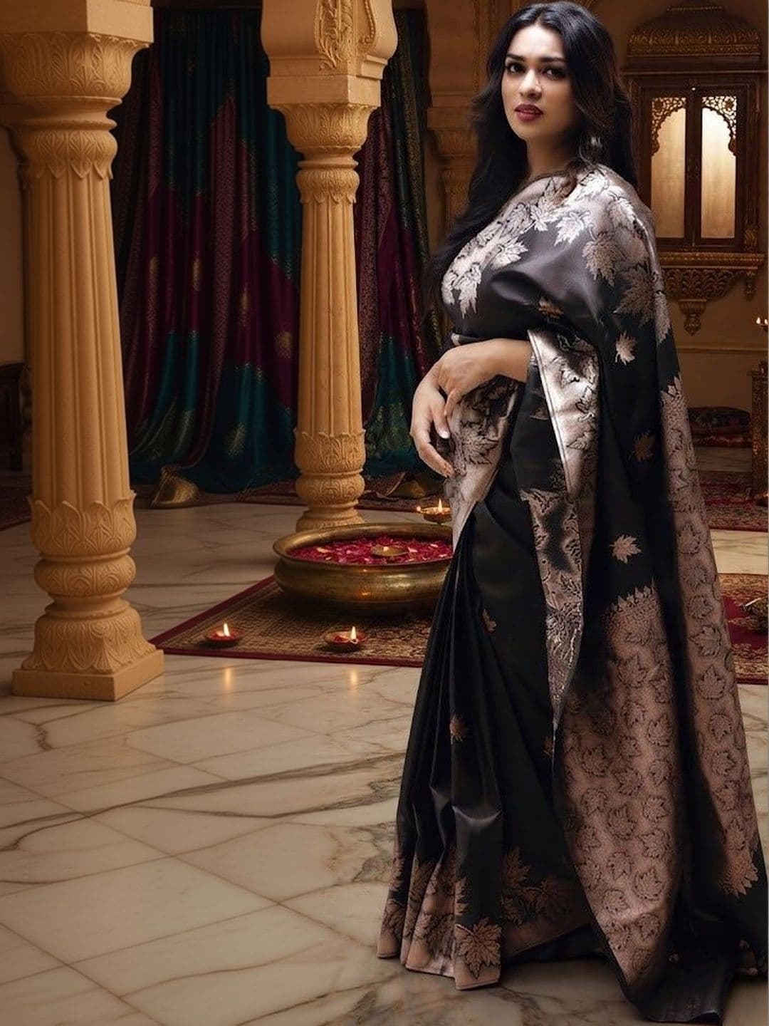 Okom Woven Design Zari Art Silk Banarasi Saree thumbnail 4