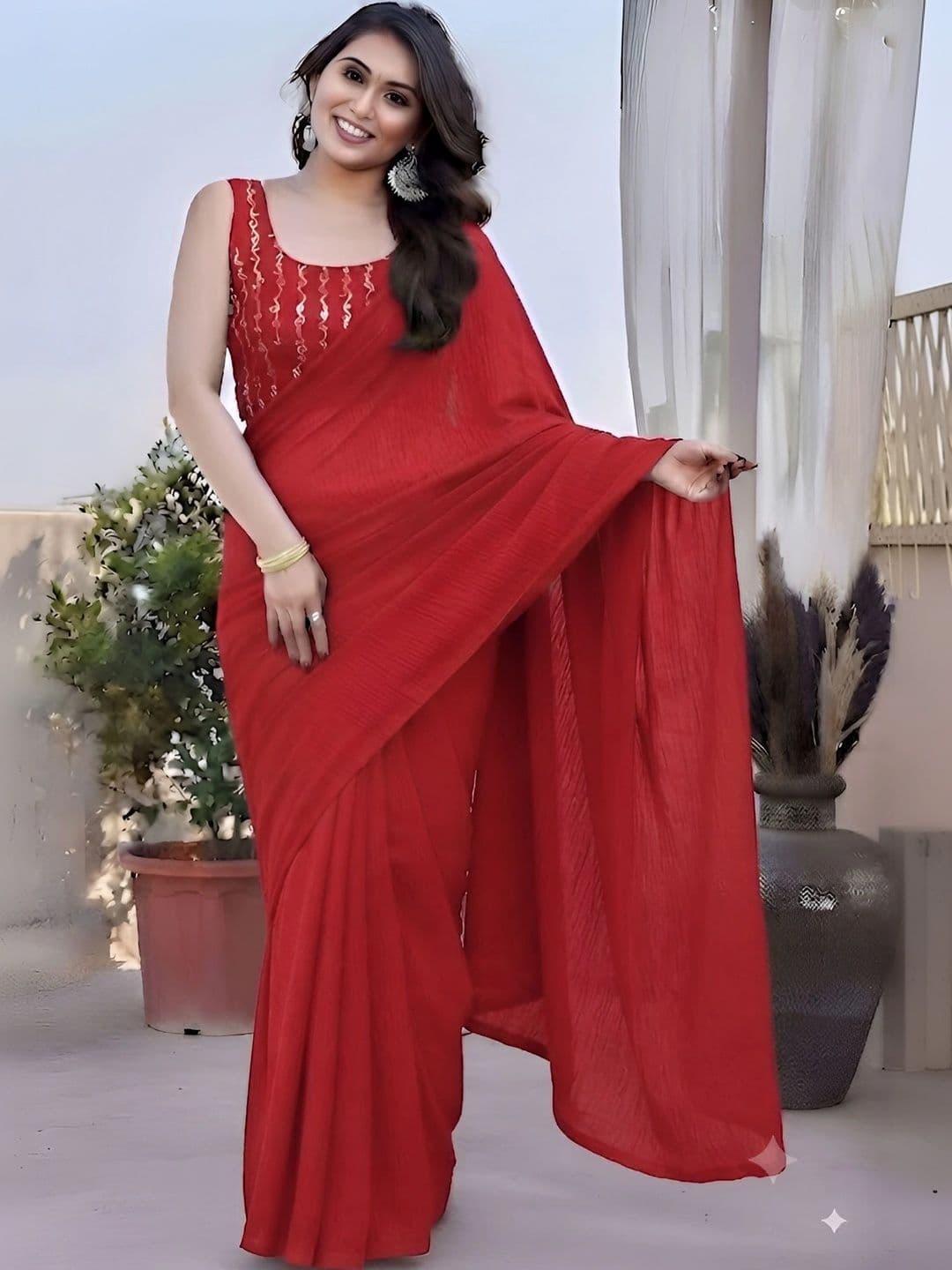 VRAGI Sequinned Saree thumbnail 2