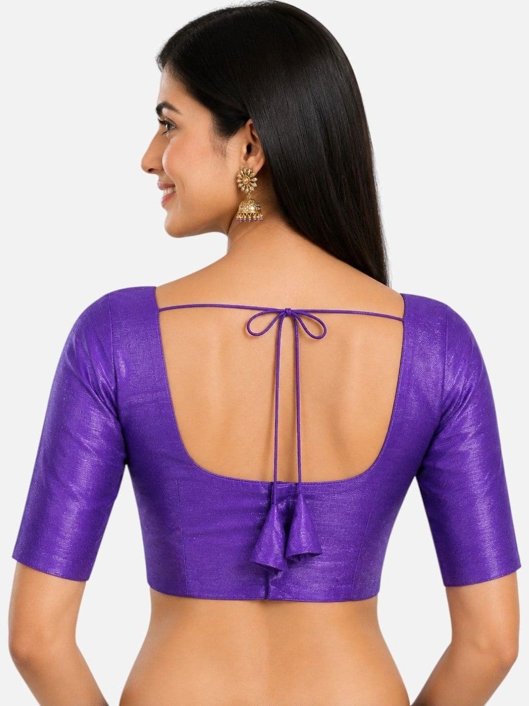 Biyu Silk Solid Saree Blouse thumbnail 2